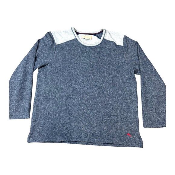 Tommy Bahama Men Heather Blue Pullover Sweater Contrast Shoulder Long Sleeve XXL - Picture 5 of 6